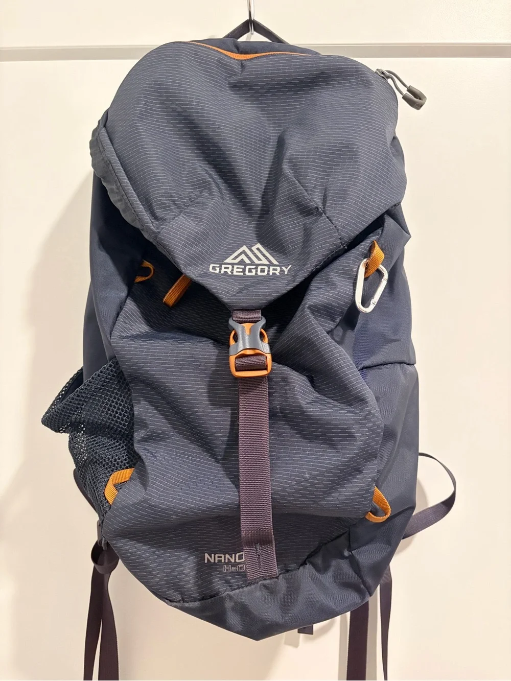 Gregory Nano 18L Navy Backpack with Orange Accents